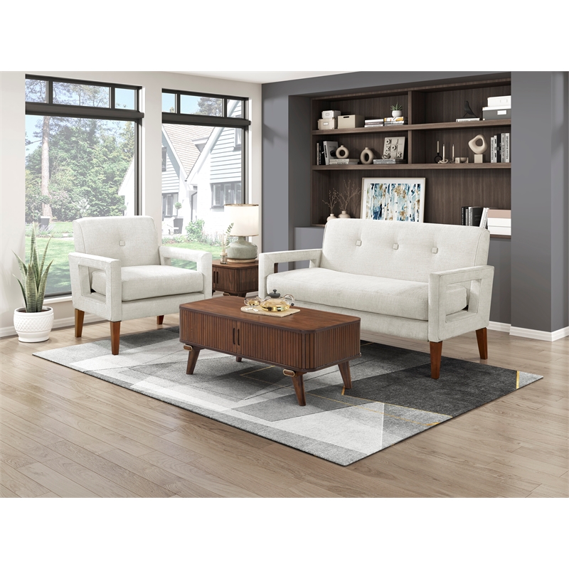 Lexicon Belfort Chenille Love Seat in Beige
