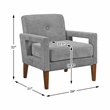 Lexicon Belfort Chenille Fabric Chair in Gray