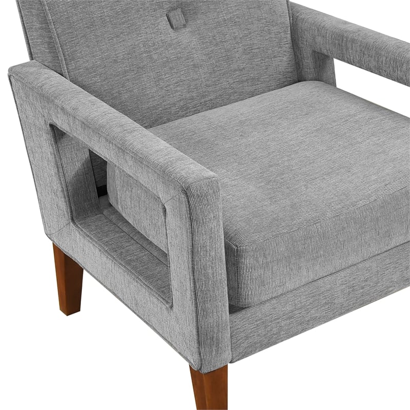 Lexicon Belfort Chenille Fabric Chair in Gray