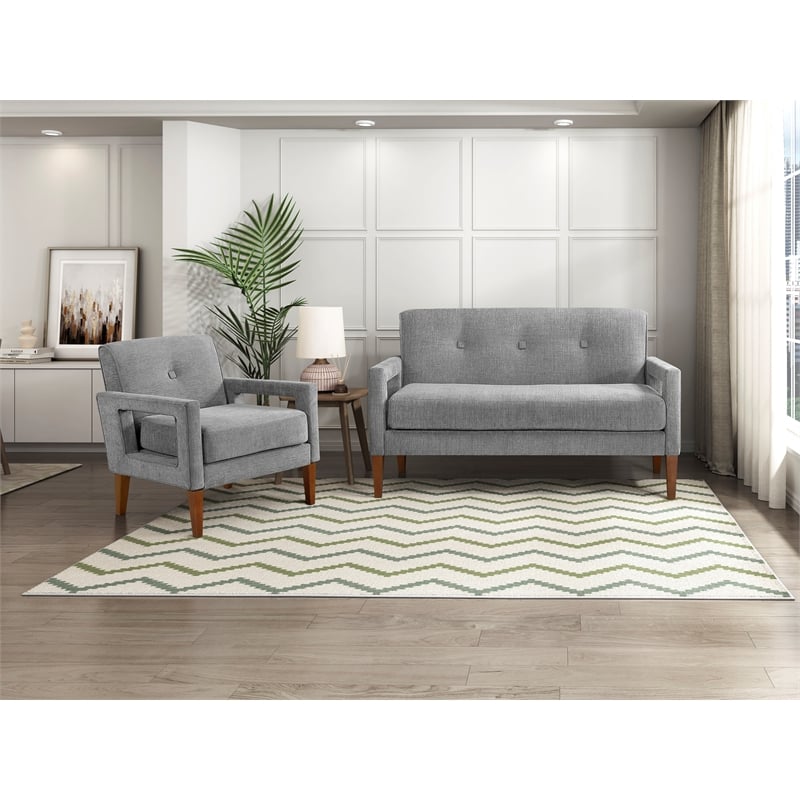 Lexicon Belfort Chenille Love Seat in Gray