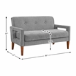 Lexicon Belfort Chenille Love Seat in Gray