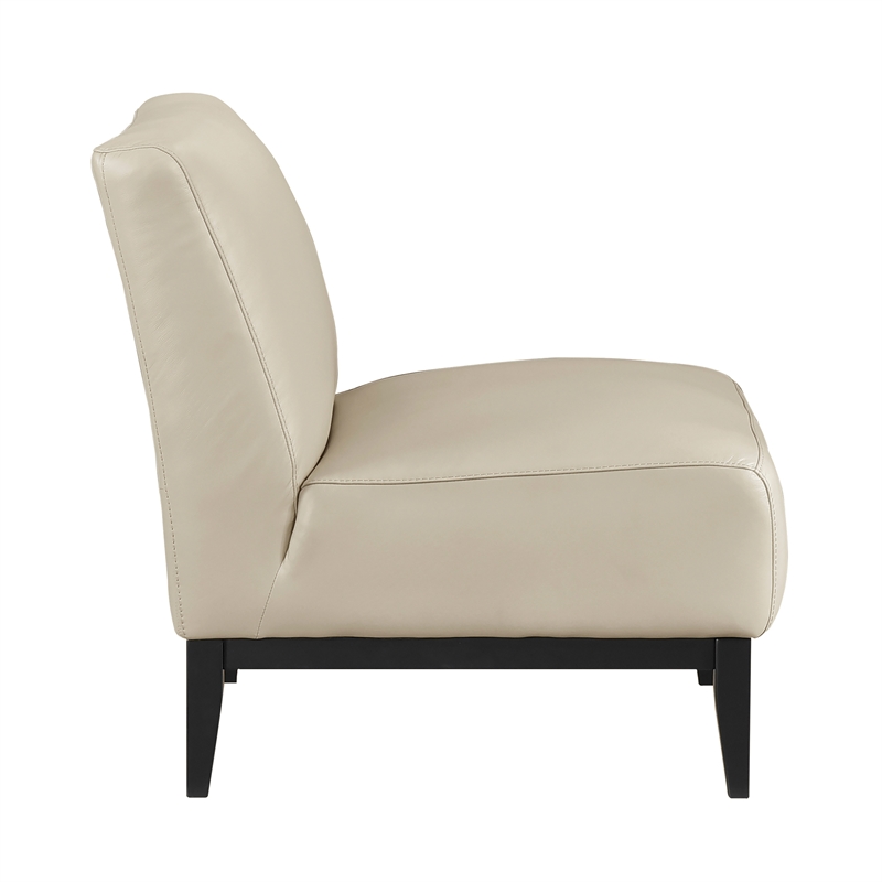 Lexicon Houghton Leather Accent Chair in Beige