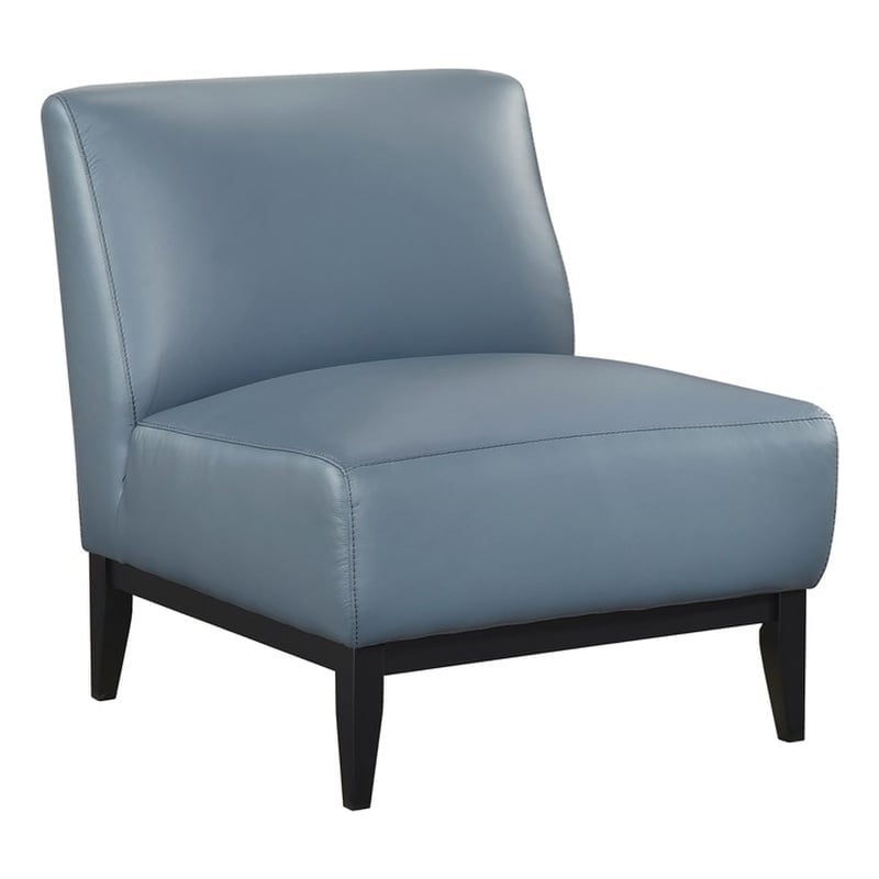 Lexicon Houghton Leather Accent Chair in Blue