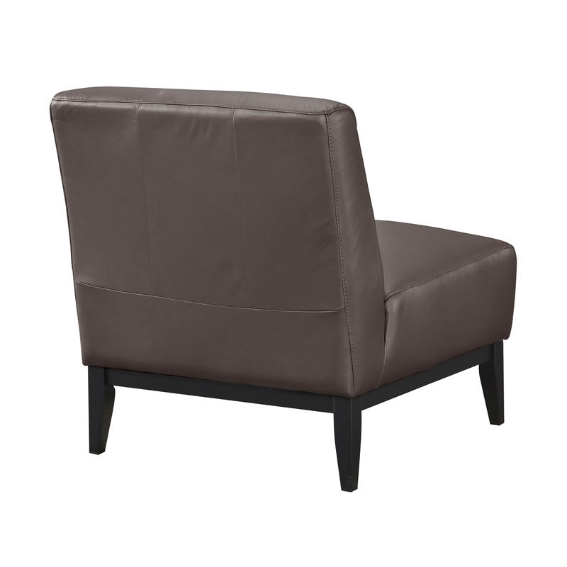 Lexicon Houghton Leather Accent Chair in Dark Brown