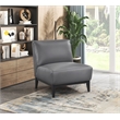 Lexicon Houghton Leather Accent Chair in Dark Gray