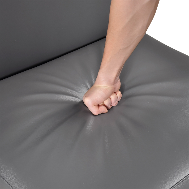 Lexicon Houghton Leather Accent Chair in Dark Gray