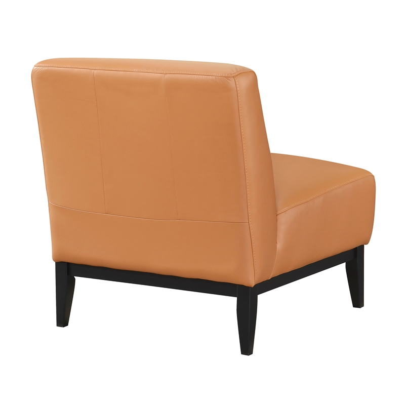 Lexicon Houghton Leather Accent Chair in Orange