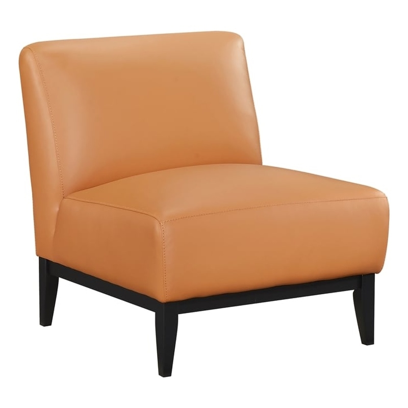 Lexicon Houghton Leather Accent Chair in Orange