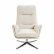 Lexicon Parker Chenille Swivel Chair with Ottoman in Beige