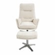 Lexicon Parker Chenille Swivel Chair with Ottoman in Beige