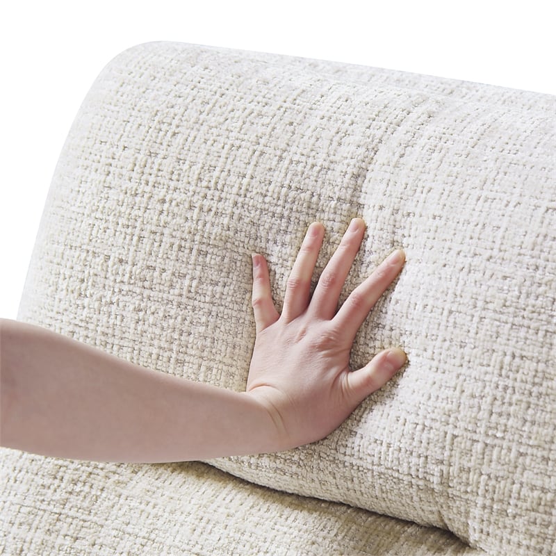 Lexicon Parker Chenille Swivel Chair with Ottoman in Beige