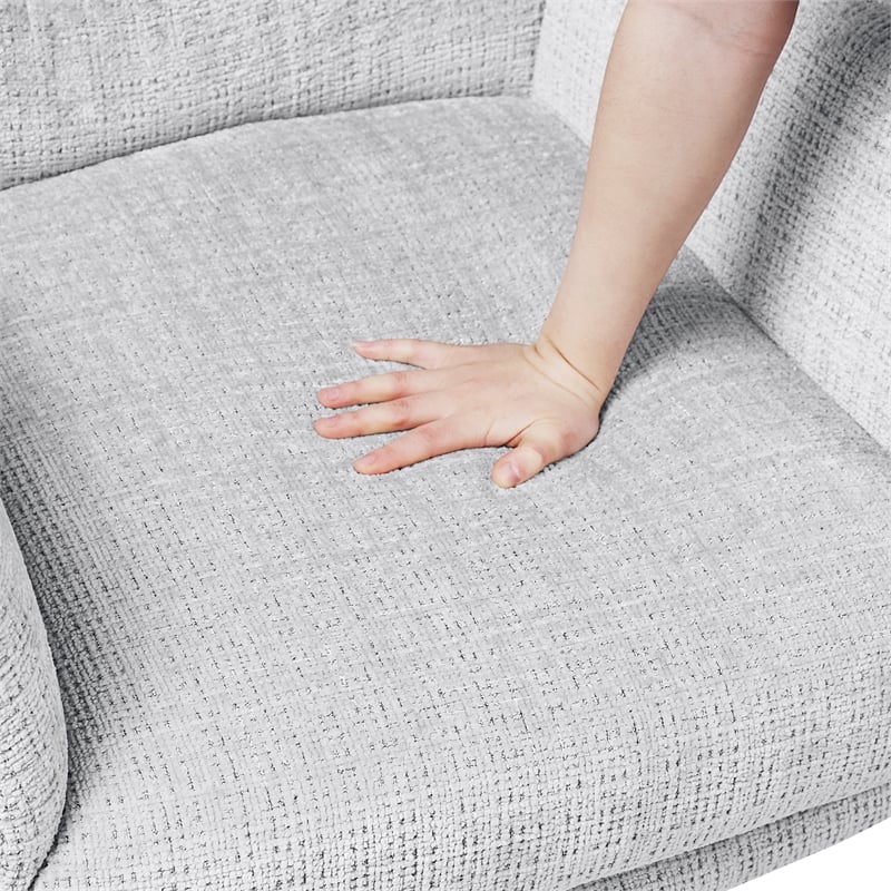 Lexicon Parker Chenille Swivel Chair with Ottoman in Gray