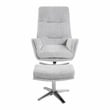 Lexicon Parker Chenille Swivel Chair with Ottoman in Gray