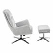 Lexicon Parker Chenille Swivel Chair with Ottoman in Gray