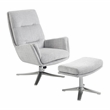 Lexicon Parker Chenille Swivel Chair with Ottoman in Gray