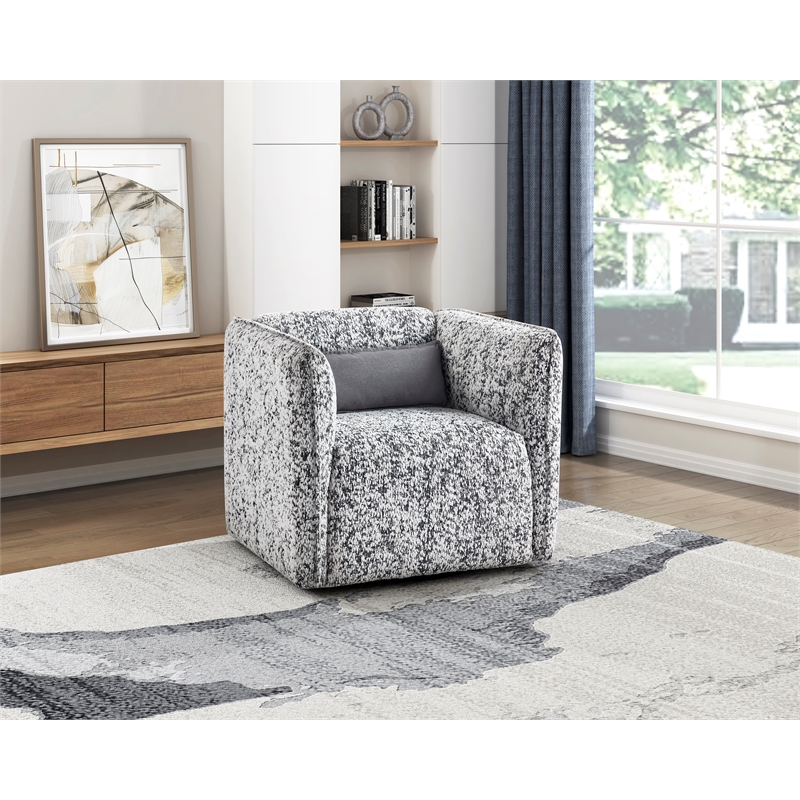 Lexicon Finnegan Jacquard Swivel Chair in Gray