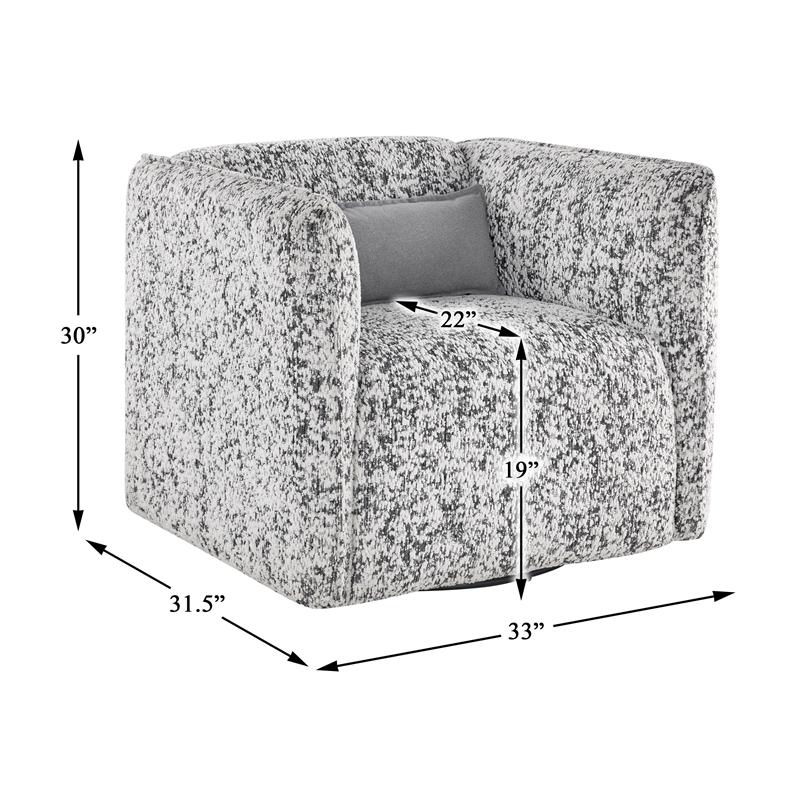 Lexicon Finnegan Jacquard Swivel Chair in Gray