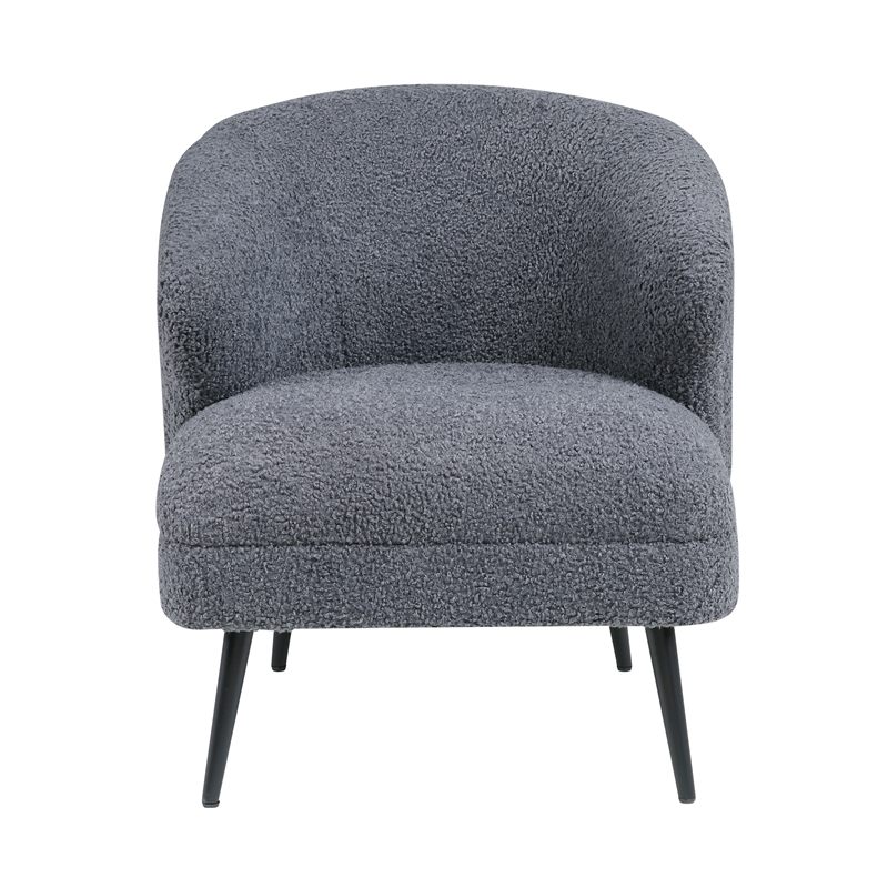 Lexicon Woodway Boucle Accent Chair in Dark Gray