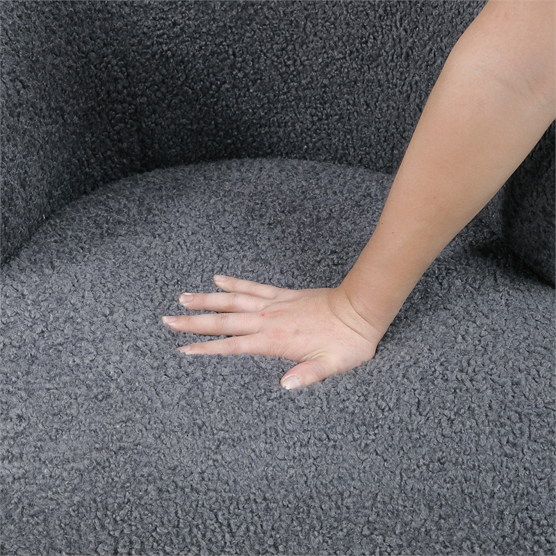 Lexicon Woodway Boucle Accent Chair in Dark Gray