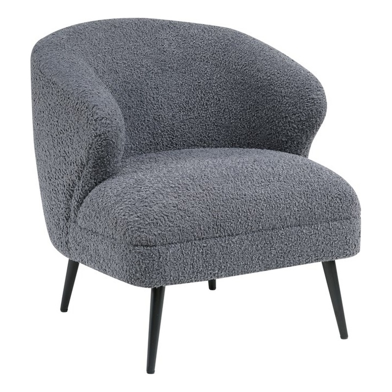 Lexicon Woodway Boucle Accent Chair in Dark Gray