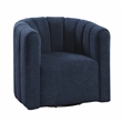Lexicon Essex Boucle Swivel Chair with Ottoman in Blue