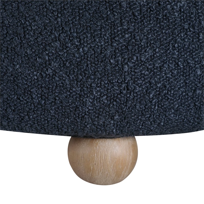 Lexicon Essex Boucle Swivel Chair with Ottoman in Blue