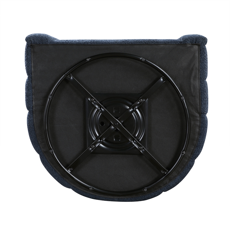 Lexicon Essex Boucle Swivel Chair with Ottoman in Blue