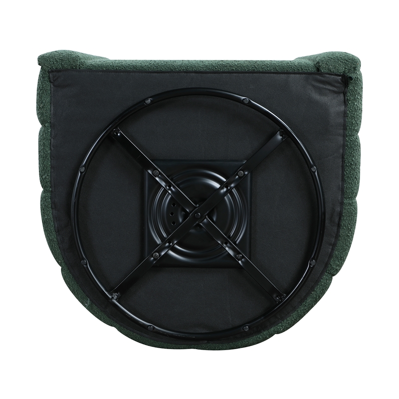 Lexicon Essex Boucle Swivel Chair with Ottoman in Green