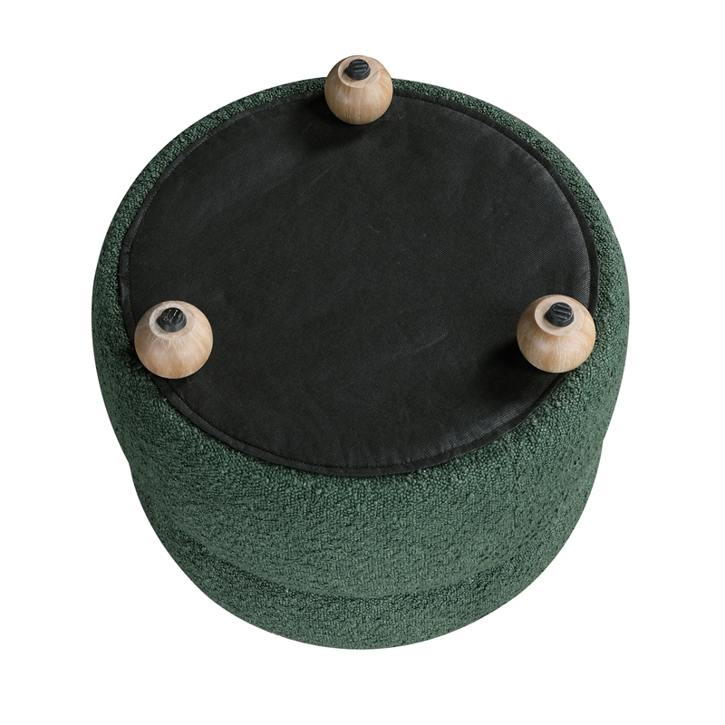 Lexicon Essex Boucle Swivel Chair with Ottoman in Green