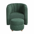 Lexicon Essex Boucle Swivel Chair with Ottoman in Green