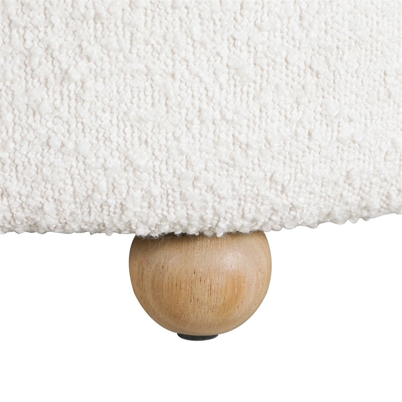 Lexicon Essex Boucle Fabric Swivel Chair with Ottoman in White