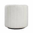 Lexicon Essex Boucle Fabric Swivel Chair with Ottoman in White