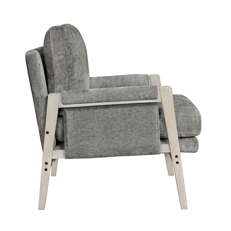 Lexicon Umar Chenille Accent Chair in Brownish Gray