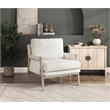 Lexicon Umar Chenille Accent Chair in Cream