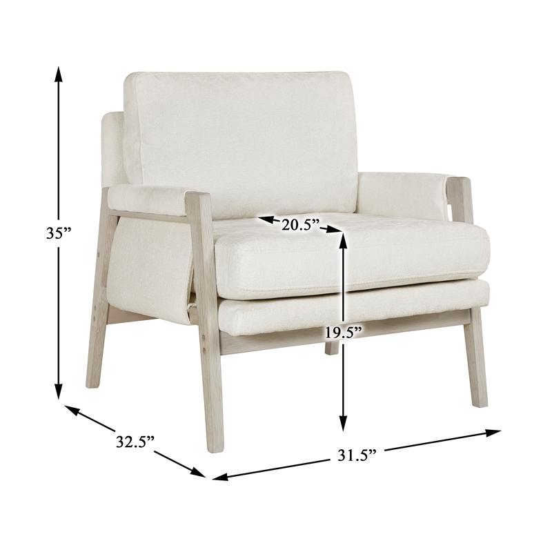 Lexicon Umar Chenille Accent Chair in Cream