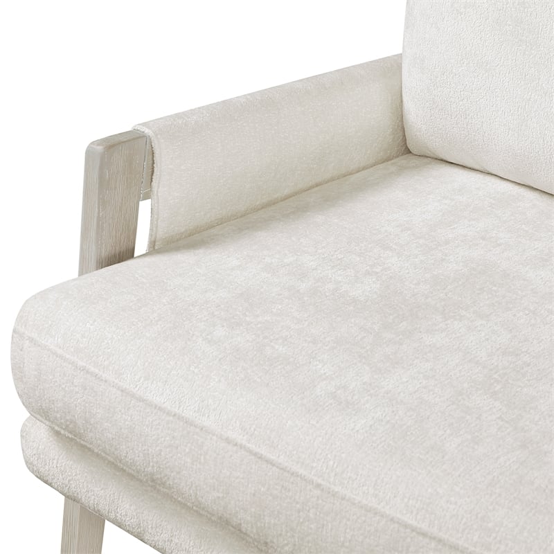 Lexicon Umar Chenille Accent Chair in Cream