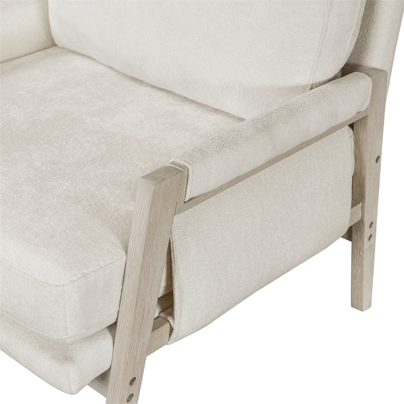 Lexicon Umar Chenille Accent Chair in Cream