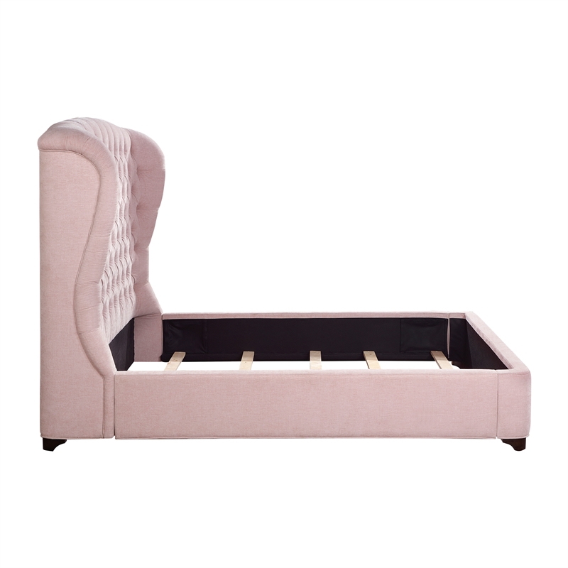 Lexicon Cameo Chenille Full Upholstery Bed in Pink