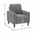 Lexicon Crandall Corduroy Fabric Upholstered Sofa in Gray