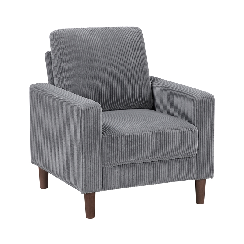 Lexicon Crandall Corduroy Fabric Upholstered Sofa in Gray