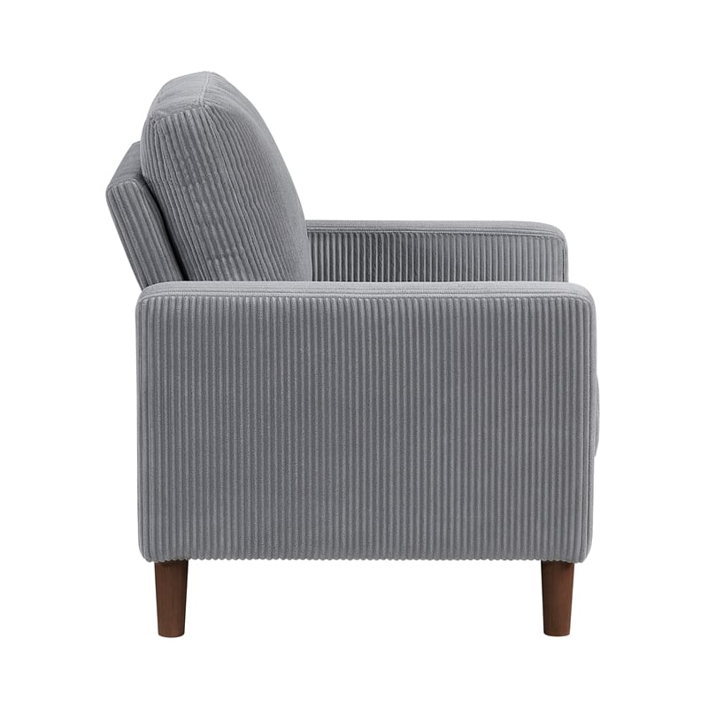 Lexicon Crandall Corduroy Fabric Upholstered Sofa in Gray