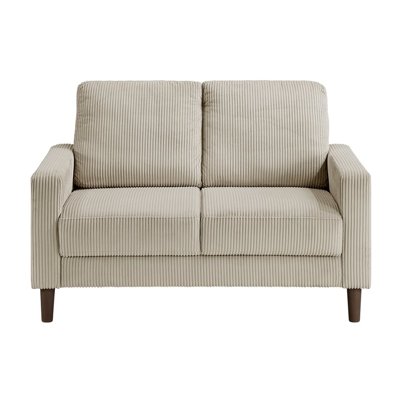 Lexicon Crandall Corduroy Fabric Upholstered Love Seat in Taupe