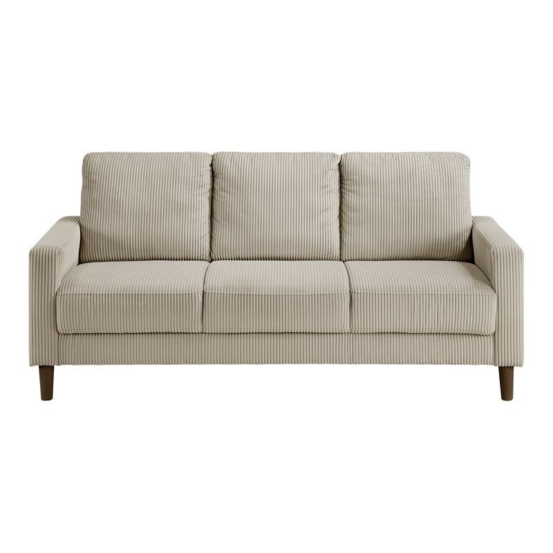 Lexicon Crandall Corduroy Fabric Upholstered Love Seat in Taupe