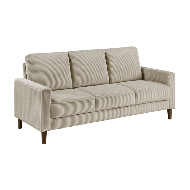 Lexicon Crandall Corduroy Fabric Upholstered Sofa in Taupe