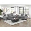 Lexicon Isabel Chenille Fabric Upholstered Love Seat in Dark Gray