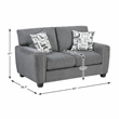 Lexicon Isabel Chenille Fabric Upholstered Love Seat in Dark Gray