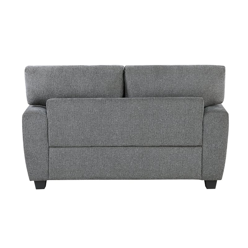 Lexicon Isabel Chenille Fabric Upholstered Love Seat in Dark Gray