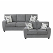 Lexicon Isabel Chenille Fabric Upholstered Love Seat in Dark Gray