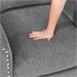 Lexicon Isabel Chenille Fabric Upholstered Sofa in Dark Gray
