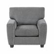 Lexicon Isabel Chenille Fabric Upholstered Sofa in Dark Gray